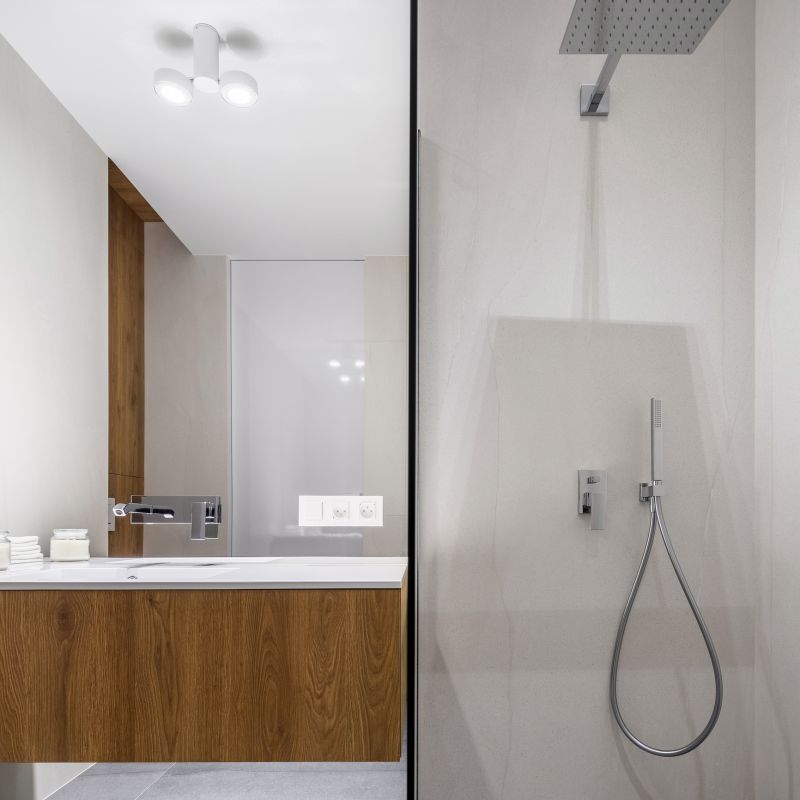 Shower with Modern Fixtures